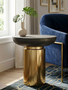 Kensington Townhouse Black and Gold Side Table with Column Base