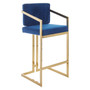 Azalea Blue and Gold Finish Bar Stool
