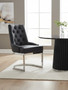 Azalea Tufted Black Faux Leather Dining Chair