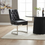 Azalea Tufted Black Faux Leather Dining Chair