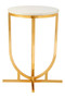 Templar White Marble and Gold Round Side Table