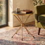 Templar Black Marble Top and Gold Round Side Table
