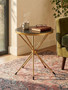 Templar Black Marble Top and Gold Round Side Table
