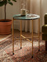 Templar Large Green Marble Top Side Table