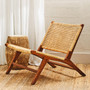 Lovina Teak Wood And Natural Rattan Lounge Chair
