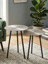 Templar Textured Nickel Finish Set of Two Side Tables