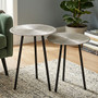 Templar Textured Nickel Finish Set of Two Side Tables