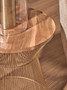 Templar Mango Wood and Gold Hourglass Round Side Table