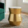 Lino Gold and Marble Drum Side Table