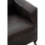 Victor Grey Leather Winged Armchair