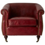 Victor Red Leather Armchair