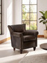 Victor Dark Grey Brown Leather Armchair