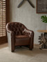 Victor  Brown Leather Tub Chair