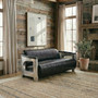 Victor 3 Seat Black Leather Sofa