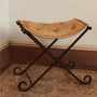 Buffalo Grey Leather And Iron Stool