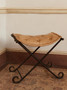 Buffalo Grey Leather And Iron Stool