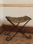 Buffalo Grey Leather And Iron Stool
