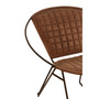 Buffalo Light Brown Leather Iron Chair