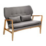 Stockholm Grey Sofa with Birchwood Frame