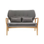 Stockholm Grey Sofa with Birchwood Frame