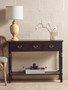 Heritage Three Drawer Vintage Black Console Table