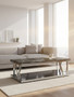 Ackley Silver Coffee Table with Marble Top