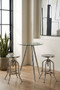 Barton Round Glass Bar Table with Chrome Legs