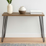 Borough Veneer Top Console Table With Hairpin Metal Legs