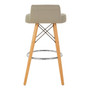 Stockholm Grey Leather Effect Seat Bar Stool