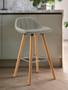 Stockholm Grey Faux Leather Bar Stool