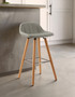 Stockholm Grey Faux Leather Bar Stool
