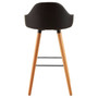 Stockholm Black Curved Backrest Bar Stool