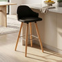 Stockholm Black Curved Backrest Bar Stool