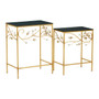 Yaxi Set of 2 Tables with Black Wooden Top
