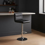 Baina Black Seat Bar Stool With Chrome Base
