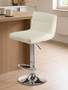 Baina White Seat Bar Stool With Chrome Base
