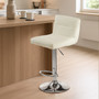 Baina White Seat Bar Stool With Chrome Base