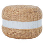 Ashby Seagrass Pouffe with White Stripe