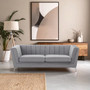 Hansa Three Seat Grey Velvet Sofa