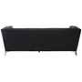 Hansa Three Seat Black Velvet Sofa