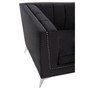 Hansa Three Seat Black Velvet Sofa