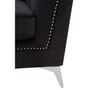 Hansa Three Seat Black Velvet Sofa