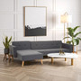 Hansa Hagen Grey Linen Corner Sofa Bed