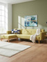 Hansa Hagen Olive Linen Corner Sofa Bed