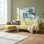 Hansa Hagen Olive Linen Corner Sofa Bed