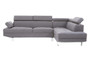 Hanover Grey Linen Corner Sofa with Adjustable Headrests