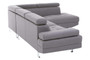 Hanover Grey Linen Corner Sofa with Adjustable Headrests