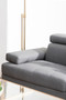 Hanover Grey Linen Corner Sofa with Adjustable Headrests