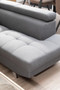Hanover Grey Linen Corner Sofa with Adjustable Headrests