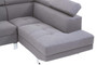 Hanover Grey Linen Corner Sofa with Adjustable Headrests